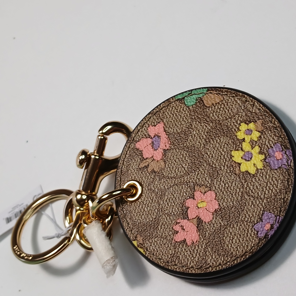 Coach Floral Keychain Bag Mirror $68 Tag Price